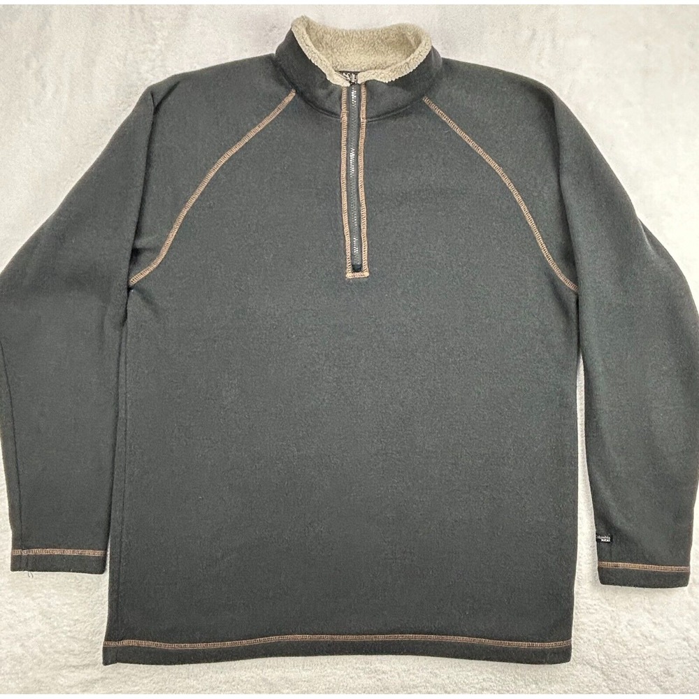 Columbia X.C.O. 1/4 Zip Pullover Men's‎ 2XL Gray Sherpa Trim Whip Stitch Hiking